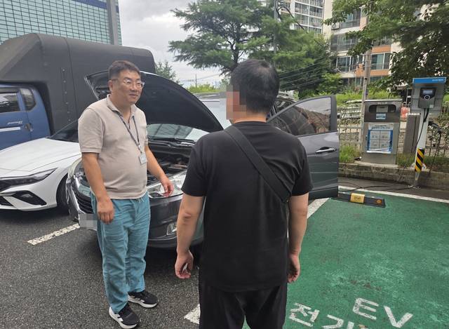 양산 웅상에서 아이오닉 중고차 수출 매입을 진행한 빈이아빠 현장 사진